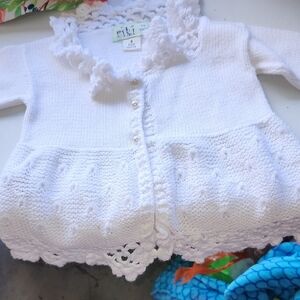 White Knit Baby Cardigan